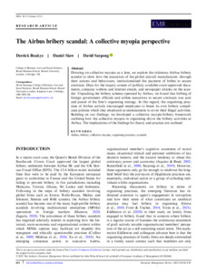 The Airbus bribery scandal: A collective myopia perspective